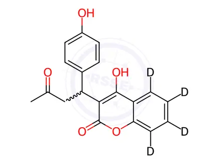 Chemical structure of 4'-Hydroxy Warfarin-d4