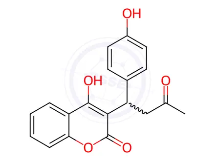 Chemical structure of Warfarin Sodium Impurity 31 (4’-Hydroxy Warfarin)