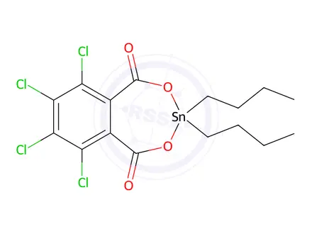Chemical structure of 3,3-Dibutyl-6,7,8,9-tetrachloro-2,4,3-benzodioxastannepin-1,5-dione