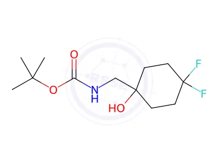 Chemical structure of Carbamic acid, N-[(4,4-difluoro-1-hydroxycyclohexyl)methyl]-, 1,1-dimethylethyl ester