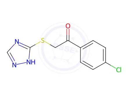 Chemical structure of 2-((1H-1,2,4-triazol-5-yl)thio)-1-(4-chlorophenyl)ethan-1-one