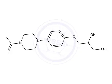 Chemical structure of 1-(4-(4-(2,3-Dihydroxypropoxy)phenyl)piperazin-1-yl)ethan-1-one