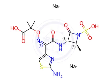 Chemical structure of Aztreonam Disodium