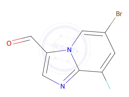 Chemical structure of 6-Bromo-8-fluoroimidazo[1,2-a]pyridine-3-carbaldehyde