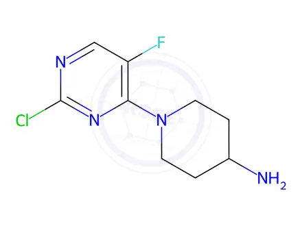 Chemical structure of 1-(2-Chloro-5-fluoropyrimidin-4-yl)piperidin-4-amine