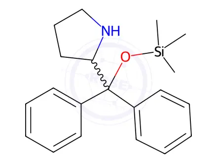 Chemical structure of Pyrrolidine, 2-[diphenyl[(trimethylsilyl)oxy]methyl]-