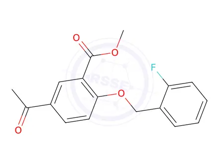Chemical structure of Methyl 5-acetyl-2-((2-fluorobenzyl)oxy)benzoate