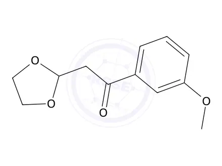 Chemical structure of 2-(1,3-Dioxolan-2-yl)-1-(3-methoxyphenyl)ethan-1-one