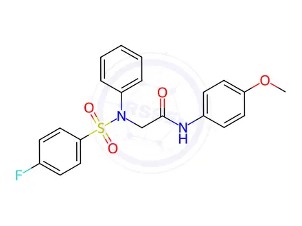 Chemical structure of N-(4-Methoxyphenyl)-2-(N-phenyl4-fluorobenzenesulfonamido)acetamide