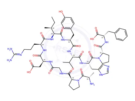 Chemical structure of [Ala-Pro-Gly-(Ile3,Val5)] Angiotensin II