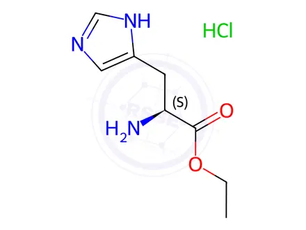 Chemical structure of Histidine Impurity 74 Hydrochloride (L-Histidine Ethyl Ester Hydrochloride)
