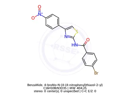 Chemical structure of BenzaMide, 4-broMo-N-(4-(4-nitrophenyl)thiazol-2-yl)-