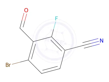 Chemical structure of 4-Bromo-2-fluoro-3-formylbenzonitrile