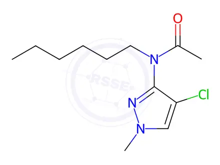 Chemical structure of N-(4-Chloro-1-methyl-1H-pyrazol-3-yl)-N-hexylacetamide