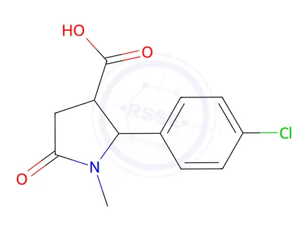 Chemical structure of 2-(4-Chlorophenyl)-1-methyl-5-oxopyrrolidine-3-carboxylic acid