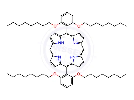 Chemical structure of 5,15-Bis(2,6-dioctoxyphenyl) Porphyrin