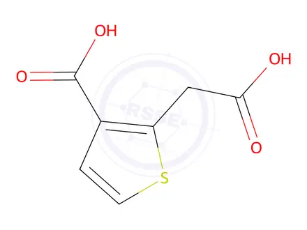 Chemical structure of 2-(carboxymethyl)thiophene-3-carboxylic acid