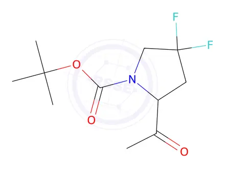 Chemical structure of Tert-butyl 2-acetyl-4,4-difluoropyrrolidine-1-carboxylate