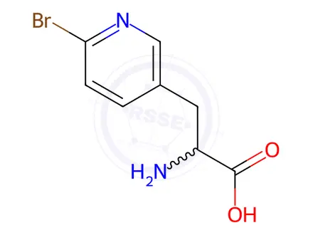 Chemical structure of 3-Pyridinepropanoicacid,-alpha--amino-6-bromo-(9CI)
