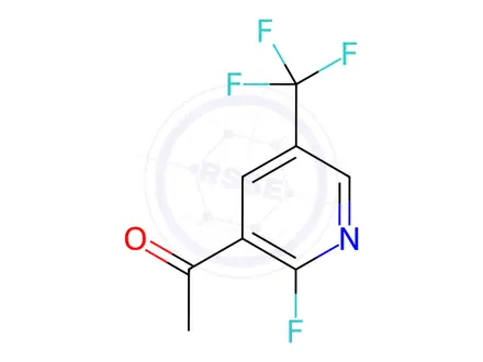 Chemical structure of 1-(2-Fluoro-5-(trifluoromethyl)pyridin-3-yl)ethan-1-one