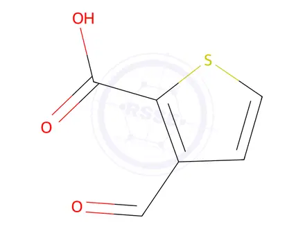 Chemical structure of 3-formylthiophene-2-carboxylic acid