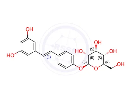 Chemical structure of Resveratrol 4'-Glucoside