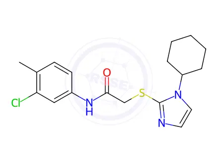 Chemical structure of N-(3-Chloro-4-methylphenyl)-2-((1-cyclohexyl-1H-imidazol-2-yl)thio)acetamide