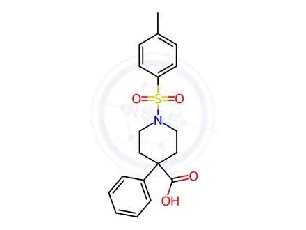 Chemical structure of 4-Phenyl-1-(p-tolylsulphonyl)piperidine-4-carboxylic acid