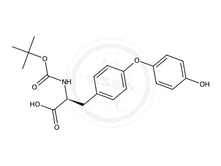 Chemical structure of (S)-2-((tert-Butoxycarbonyl)amino)-3-(4-(4-hydroxyphenoxy)phenyl)propanoic acid