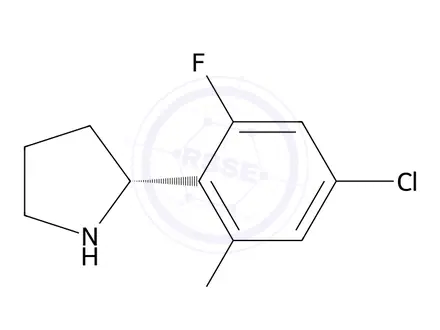 Chemical structure of (R)-2-(4-chloro-2,6-difluorophenyl)pyrrolidine