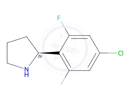 Chemical structure of (S)-2-(4-chloro-2,6-difluorophenyl)pyrrolidine