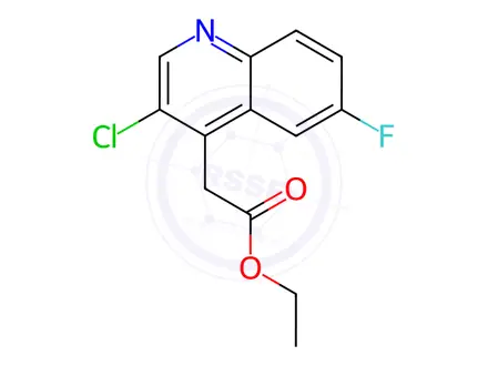 Chemical structure of ETHYL 2-(3-CHLORO-6-FLUOROQUINOLIN-4-YL)ACETATE