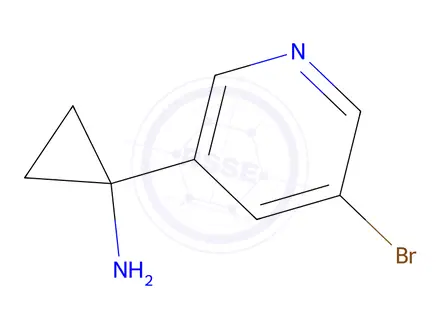 Chemical structure of 1-(5-Bromopyridin-3-yl)cyclopropan-1-amine