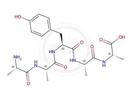 Chemical structure of H-Ala-Ala-Tyr-Ala-Ala-OH
