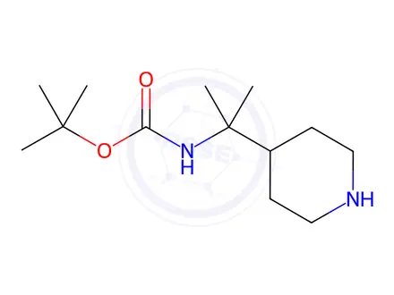 Chemical structure of Carbamic acid, N-[1-methyl-1-(4-piperidinyl)ethyl]-, 1,1-dimethylethyl ester