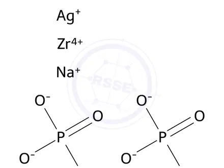 Chemical structure of Phosphoric acid, silver(1+) sodium zirconium(4+) salt