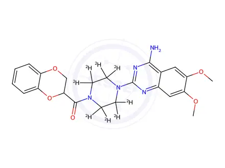 Chemical structure of (±)-Doxazosin-d8 (piperazine-d8)