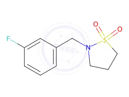 Chemical structure of 2-[(3-fluorophenyl)methyl]-1lambda6,2-thiazolidin e-1,1-dione