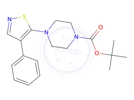 Chemical structure of tert-Butyl 4-(4-phenylisothiazol-5-yl)piperazine-1-carboxylate