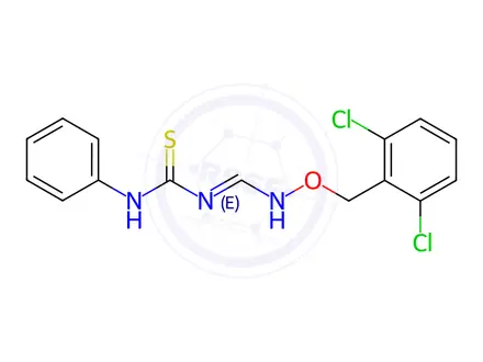 Chemical structure of 3-[(1Z)-{[(2,6-dichlorophenyl)methoxy]imino}methyl]-1-phenylthiourea