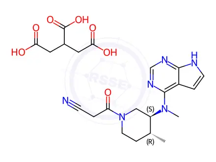 Chemical structure of (3S,4R) Tofacitinib Citrate
