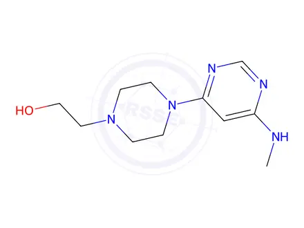 Chemical structure of 2-(4-(6-(methylamino)pyrimidin-4-yl)piperazin-1-yl)ethan-1-ol