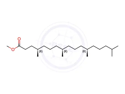 Chemical structure of (4R,8R,12R)-4,8,12,16-Tetramethylheptadecanoic acid methyl ester