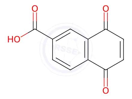Chemical structure of 2-Naphthalenecarboxylic acid, 5,8-dihydro-5,8-dioxo-