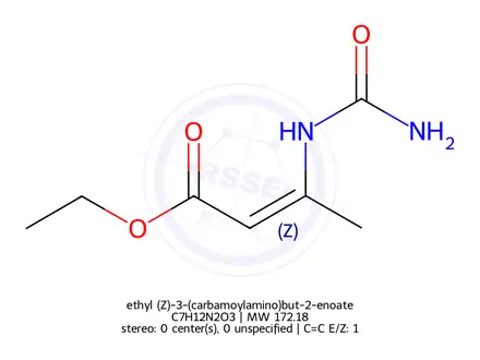 Chemical structure of ethyl (Z)-3-(carbamoylamino)but-2-enoate
