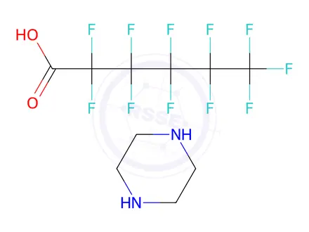 Chemical structure of Hexanoic acid, undecafluoro-, compd. with piperazine (2:1) (8Cl,9Cl)
