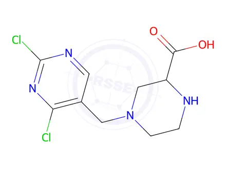 Chemical structure of 4-((2,4-Dichloropyrimidin-5-yl)methyl)piperazine-2-carboxylic acid
