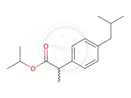 Chemical structure of Ibuprofen Isopropyl Ester (Isopropyl 2-(4-Isobutylphenyl)Propanonate)