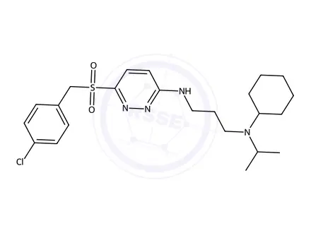 Chemical structure of N1-(6-((4-Chlorobenzyl)sulfonyl)pyridazin-3-yl)-N3-cyclohexyl-N3-isopropylpropane-1,3-diamine
