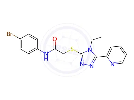 Chemical structure of N-(4-Bromophenyl)-2-((4-ethyl-5-(pyridin-2-yl)-4H-1,2,4-triazol-3-yl)thio)acetamide